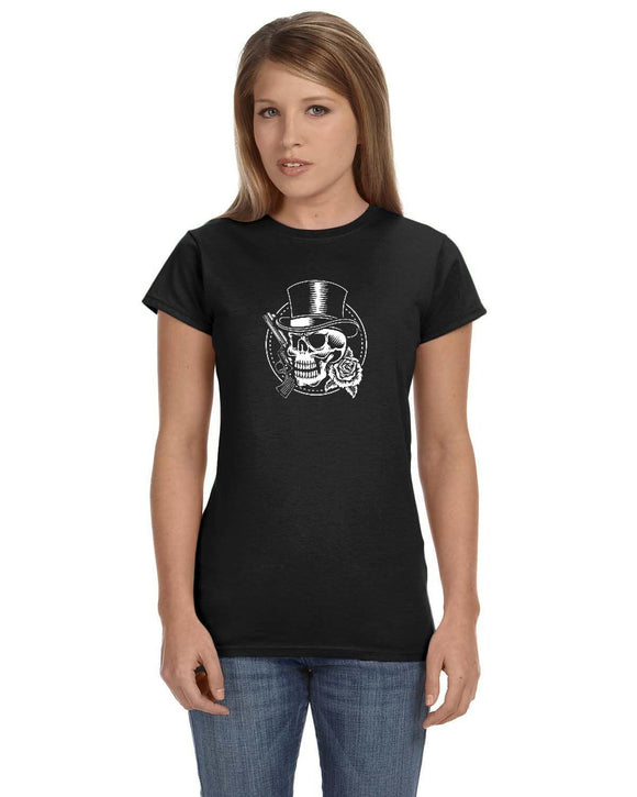 Roses and Guns  Ladies' Fitted T-Shirt
